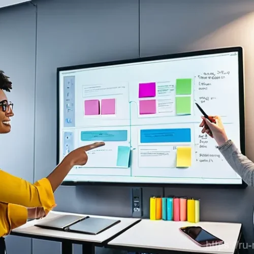 Home 27 미디어 프로듀서 취업 성공 사례 - **Prompt: A media producer brainstorming ideas for a new online video series in a modern, well-lit c...