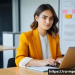 미디어 프로듀서 자격 취득 가이드 - **Prompt:** "A young, aspiring media producer, female, with a determined expression, sits at a moder...