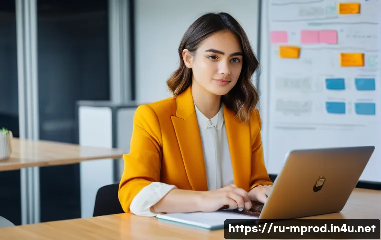 미디어 프로듀서 자격 취득 가이드 - **Prompt:** "A young, aspiring media producer, female, with a determined expression, sits at a moder...