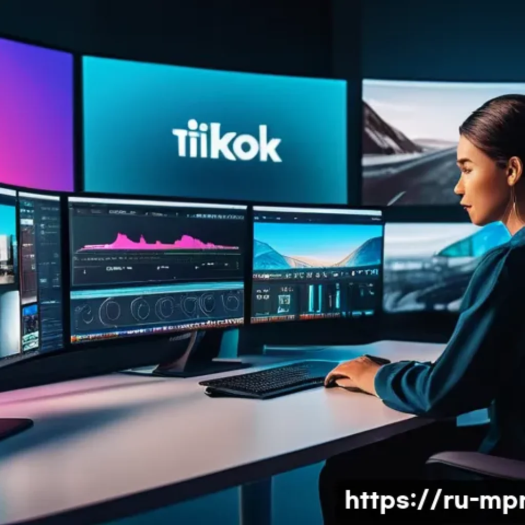 미디어 프로듀서가 알아야 할 최신 트렌드 - A dynamic digital studio scene showcasing a creative media producer editing short-form videos on mul...