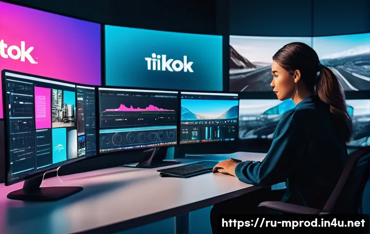 미디어 프로듀서가 알아야 할 최신 트렌드 - A dynamic digital studio scene showcasing a creative media producer editing short-form videos on mul...