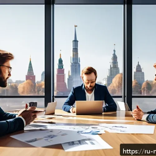 Home 32 미디어 프로듀서 스토리보드 작성법 - A detailed digital storyboard scene depicting a creative team meeting in a modern Moscow office, wit...